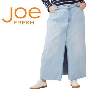 22W Joe Fresh Light Wash Denim Maxi Skirt NWT
